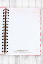 Load image into Gallery viewer, PSALM 139:14 PINK STRIPED LARGE WIREBOUND JOURNAL