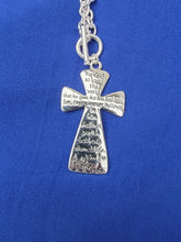 Load image into Gallery viewer, Dot Textured &#39;John 3:16&#39; Dual Side Cross Pendant Necklace
