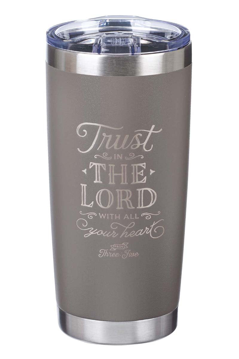 PROVERBS 3:5 'TRUST IN THE LORD' STAINLESS STEEL TRAVEL MUG