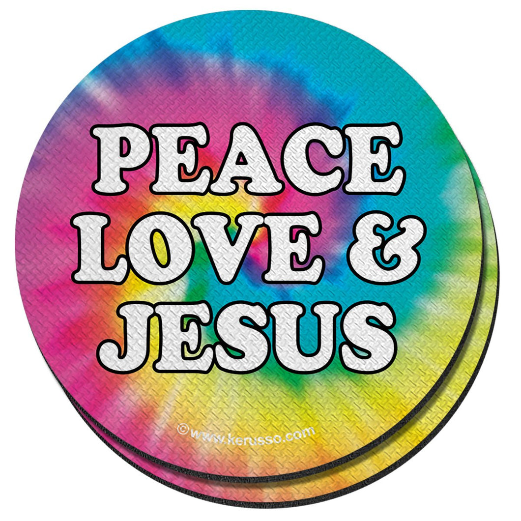 Auto Coaster - Peace Love & Jesus