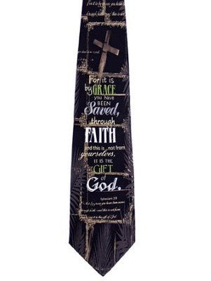 SAVED THROUGH FAITH SILK TIE, EPHESIANS 2:8