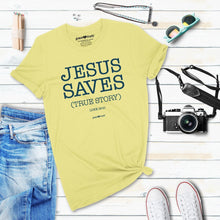 Load image into Gallery viewer, Christian T-Shirt Jesus Saves John 11:25
