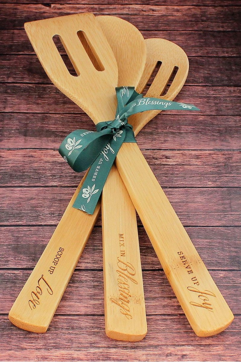 LOVE, BLESSINGS, AND JOY BAMBOO SPOON SET