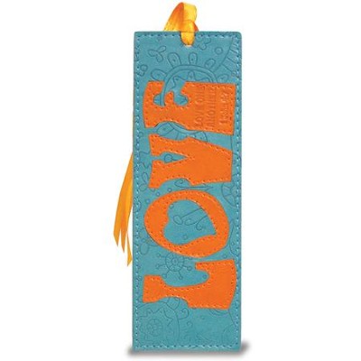 Love Bookmark, Teal and Orange