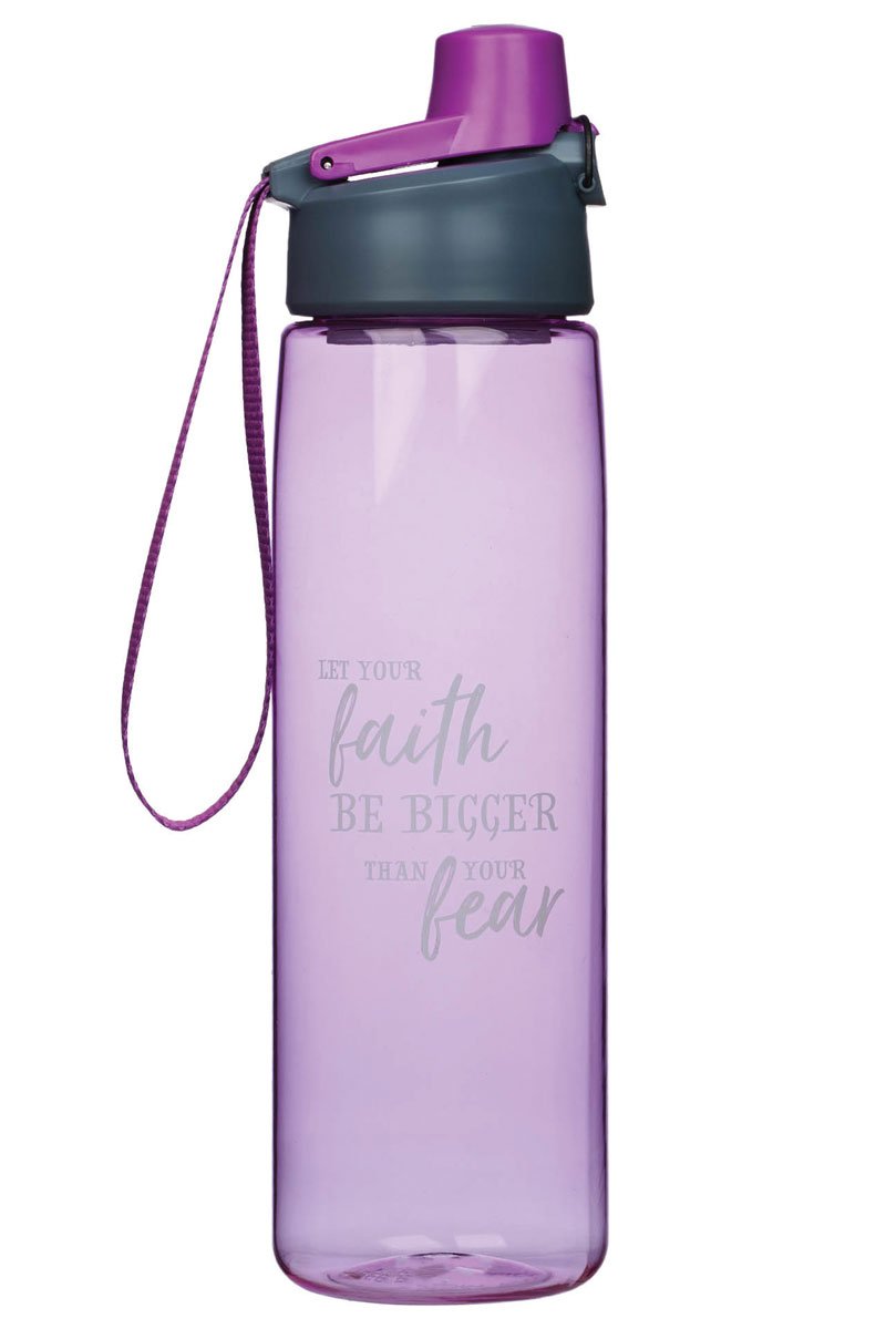 PURPLE 'FAITH BIGGER THAN FEAR' WATER BOTTLE