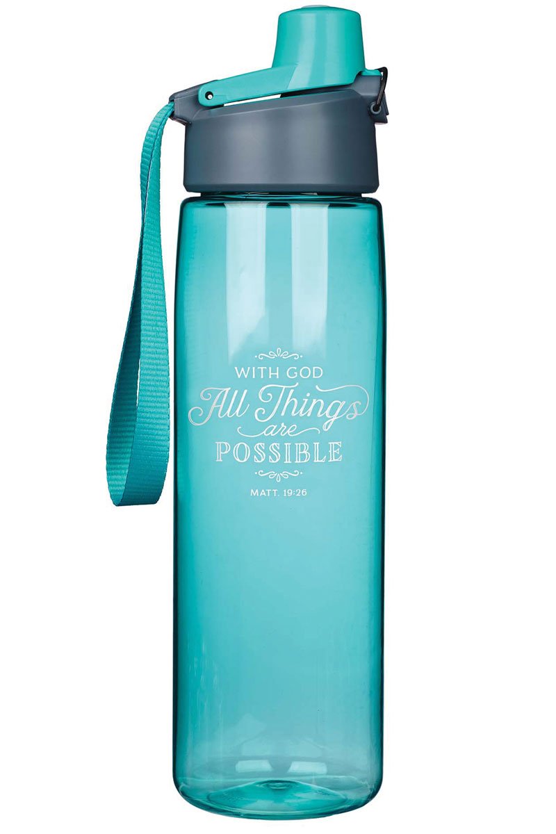 TEAL 'ALL THINGS ARE POSSIBLE' WATER BOTTLE