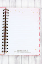 Load image into Gallery viewer, PSALM 139:14 PINK STRIPED LARGE WIREBOUND JOURNAL
