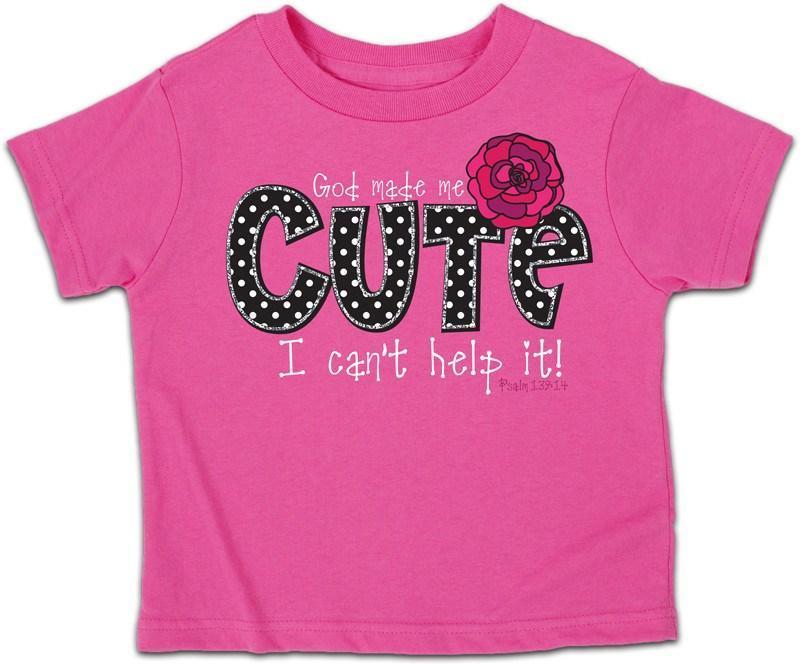 God Made Me Cute Kids Christian T-Shirt